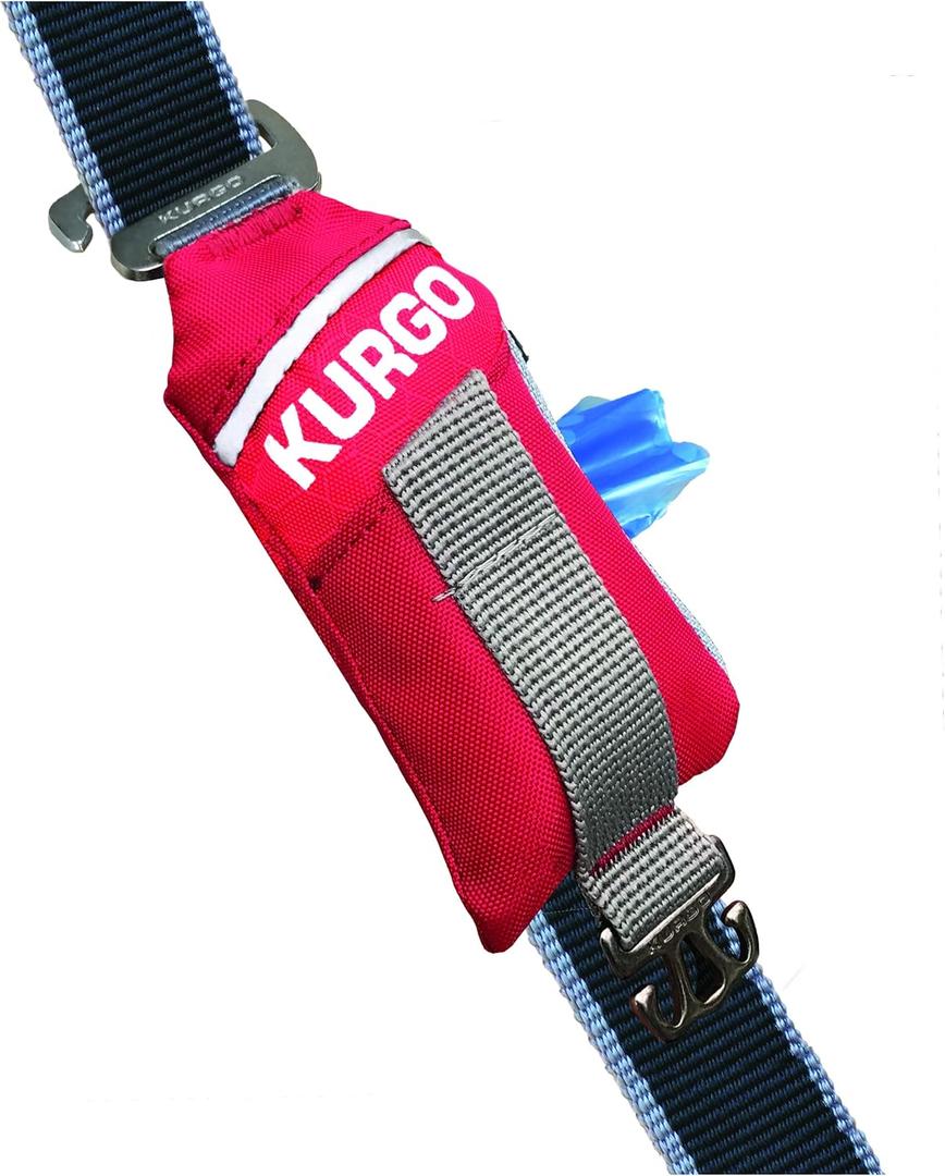 Kurgo Duty Bag Dog Poop Bag Dispenser - Compact Waste Holder for Dog Walks - Hands-Free Cleanup - Machine Washable Pouch - Includes 15 Bags