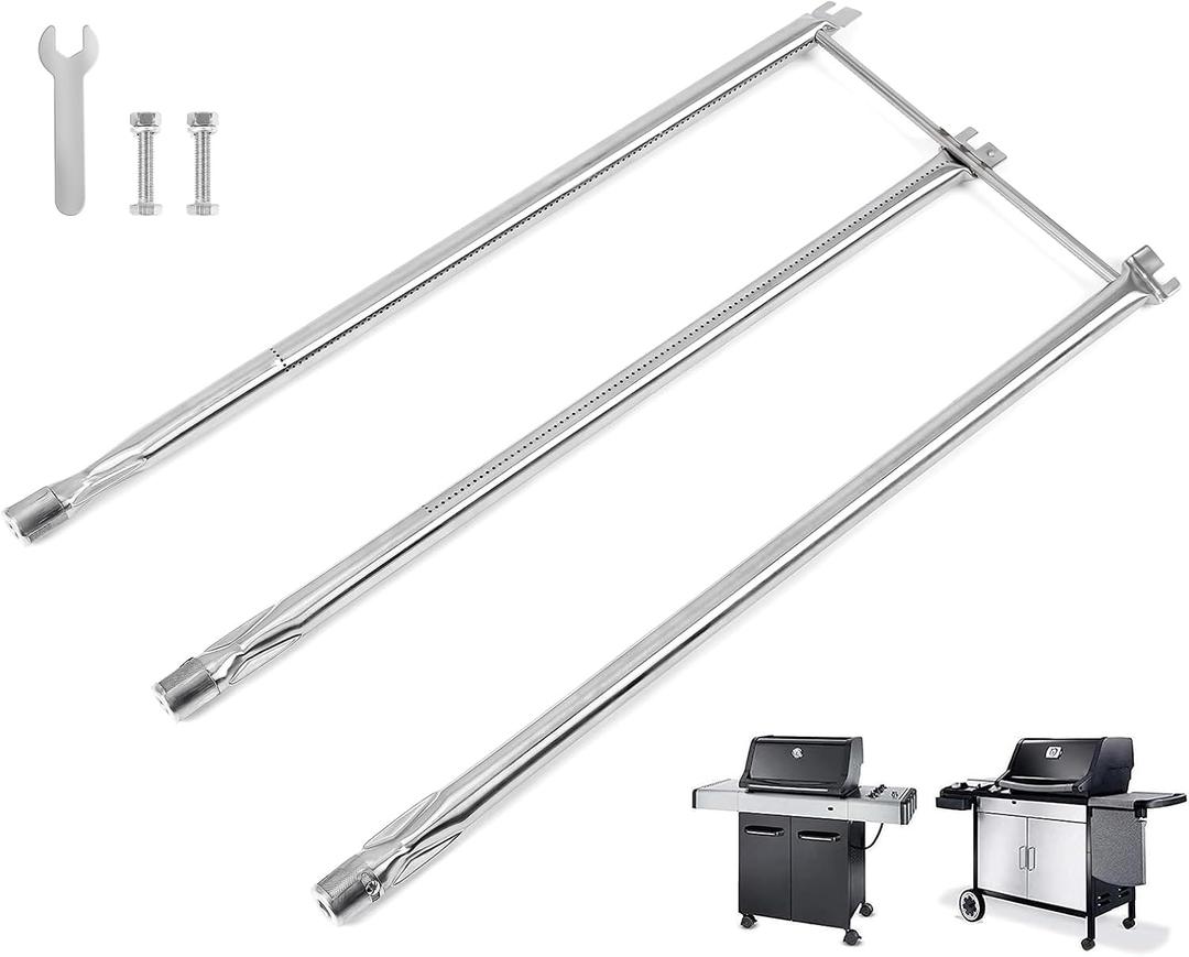 QuliMetal 7508 Grill Burner Tube for Weber Genesis Silver B/C Gold B/C, Spirit 700, Spirit E-310, E-320 (Side Control Grills), Weber 900 Grill Parts, 304 Stainless Steel Gas Grill Burner Tube Kit