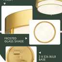 12 inch Flush Mount Light Fixture, 2-Light Modern Ceiling Light with Polished Gold Finish for Hallway Kitchen Laundry Bedroom, 4822-PG