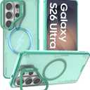 Nillkin Iceblade Samsung Galaxy S26 Ultra Case with Camera Cover, Full Camera Protection, Adjustable Stand, Compatible with MagSafe, Anti Yellowing, Anti-Scratched, Shockproof, Translucent Green