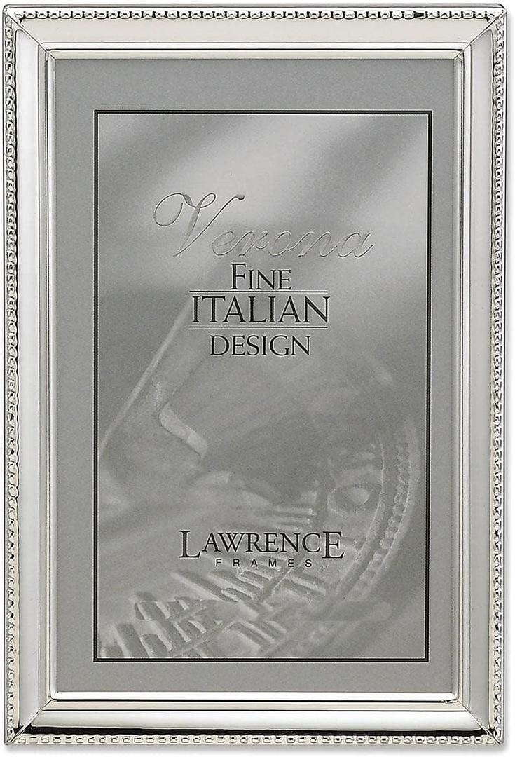 Lawrence Frames Bead Border Design, 8x12, Silver