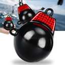 Hollowfly Coated Downrigger Ball Weight with Keel Downrigger Weights Vinyl-Coated Trolling Weight for Boats Round Marine Accessories Black (8 lb)