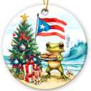10 x Puerto Rico Christmas Ornament 2025, Unique Puerto Rico Decor Gift for Friends, Family, Xmas Gifts for Women and Men, Ceramic Ornaments for Hanging Decoration