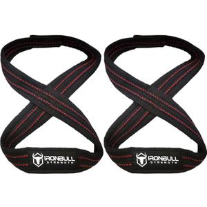 Iron Bull Strength Heavy Duty Lifting Straps for Deadlift - Figure 8 Wrist Straps for Heavy Weight Lifting, Strongman, Powerlifting, Workout and Weightlifting - for Men (12" - Up to 8" Wrist Circumference)