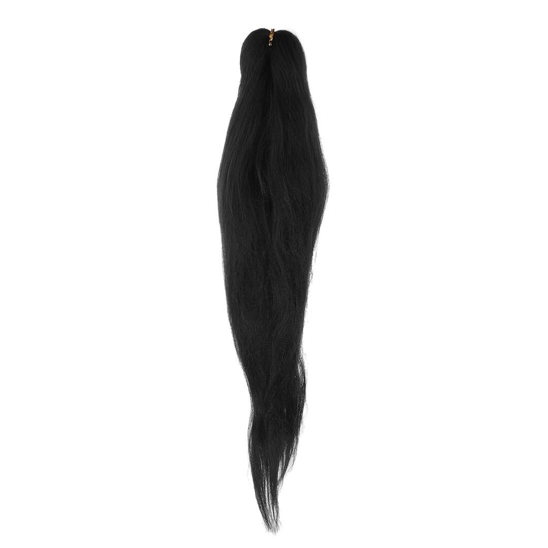 PartyKindom Pre Stretched Braiding Hair Extensions Synthetic Crochet Hair for Women for Theme Parties Cosplay and Festivals Easy to Use (Black)