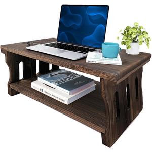 Small Altar Table,Coffee Tables,Hand Carved Natural Brown Wood Small Puja Table, Used in The Tea Table,Study Room,Yoga Room.IT is 23.6 Inches (L),11.6 Inches (W), 8 Inches (H), 60CM