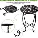 2 Pack 15 Inch Tall Plant Stands Outdoor Indoor, Metal Side Tables for Patio, Weather Resistant Flower Pot Racks with Swirl Pattern, Black End Table Set for Garden Balcony