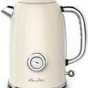 Harriet Electric Kettle, 1.8L Hot Water Boiler Electric with Thermometer, 1500W Stainless Steel Electric Water Kettle, Auto Shut-Off & Boil Dry Protection, Beige White