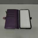 Defencase Compatible with iPhone 11 Case Wallet with RFID Blocking Card Holder for Women and Men, Fashion PU Leather Magnetic Snap Flip Zipper Strap Wallet Phone Case Fit for iPhone 11 6.1", Purple