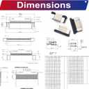 Flexible Flat Ribbon Cable Connectors Assortment Kit, 0.5mm A Type FFC FPC Connector Flat Cable Socket 4P 6P 8P 10P 12P 14P 16P 20P 30P 40P with Length of 150mm Cable (TC-0.5mm-A)