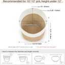 Dahey Jute Spliced Cotton Rope Plant Basket Modern Woven Storage Basket for 12" Floor Indoor Planter, Decorative Flower Pots Cover Laundry Bin with Handle Rustic Home Decor, White and Beige