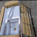 Stainless Steel Utility Sink with Retractable Hot & Cold Faucet, 47.2" Free Standing Single Bowl Sink with Drainboard for Kitchen, Laundry Room, Garage, Farmhouse (Silver)