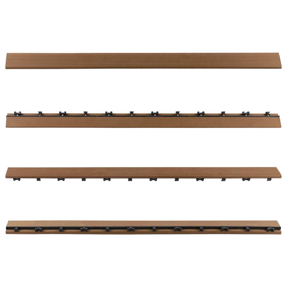 NewTechWood 1/6 ft. x 3 ft. Quick Deck Composite Deck Tile Straight Fascia in Peruvian Teak (2-Pieces/Box)