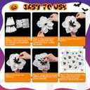 24 Set Halloween Decoration 6-12 Inch Large Poppy Flowers with Horror Props Artificial Crepe Paper Flowers Scary Props for Halloween Indoor Outdoor Wall Table Parties Backdrop Decor(White)