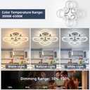 OKELI Modern Ceiling Light, 8 Rings 26.8'' Dimmable LED 106W Flush Mount Ceiling Lights with Remote Acrylic Crystal Round Ceiling Light Fixture, Bedroom Living Room Dining Room, Chrome, 8 Rings,26.4 in