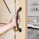 EaseLife 10" Barn Door Pull Handle, Gate Handles, Rustic Black Aluminum Grab, Easy Install