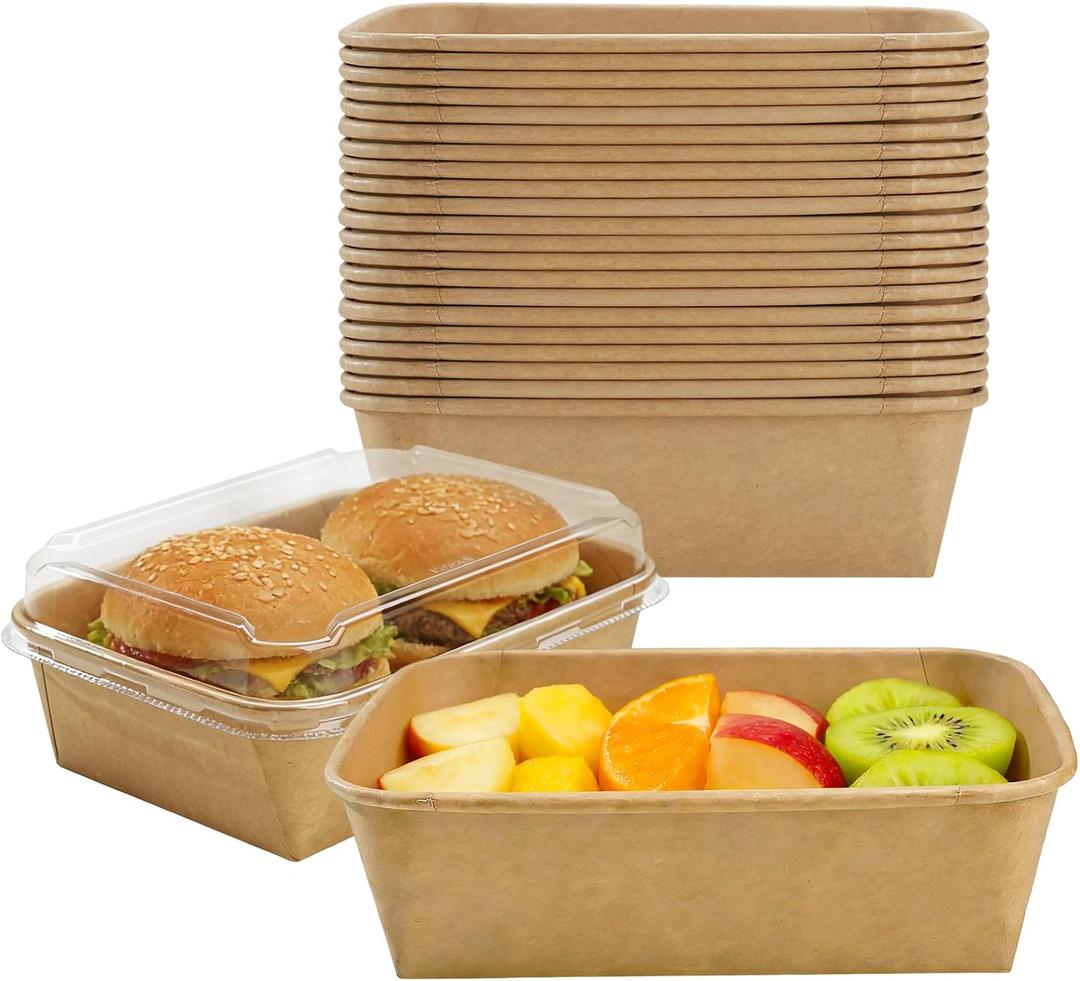 30 Pack 45 oz Large Charcuterie Boxes with Clear Lids, 7.7 x 5.9 x 3 Inch Bakery Take Out Containers, Disposable Charcuterie Boxes To Go Treat Boxes for Desserts, Cookies, Cupcakes, Pastries