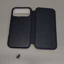 SHIELDON Genuine Leather Slim Wallet Case for iPhone 17 Pro Max 6.9 Inch 2025 | Flip | RFID Blocking Credit Card Slot | Magnetic Closure | Wireless Charging | Shock Absorbing Cover | Navy Blue