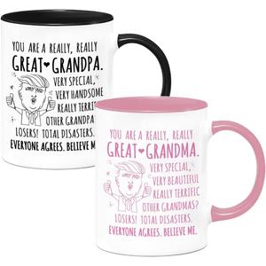 Grandma and Grandpa Gifts, Funny Mugs Novelty Birthday Gifts for Grandparents from Grandkids Granddaughter Grandson, Grandma Grandpa Coffee Mug Set Christmas Anniversary Present (for Grandparents)