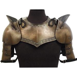 Medieval Warrior Pauldrons Shoulder Armor Gorget LARP Cosplay Knight Armor Crusader Costume