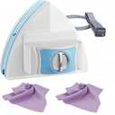 Magnetic Glass Cleaner Tools - Double Sided Windows Glass Cleaner Wiper for 5-25mm Single Double Glass with 2 Pc Pink Microfiber Cleaning Cloth 5-Files Adjustable Windshield Cleaner Tool for High-Rise