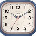 4.5" Vintage Retro Analog Alarm Clock, Super Silent Non Ticking Clock with Manual Light, Snooze, Battery Operated, Simply Design, for Living Room, Bedroom, Bedside, Desk(Blue)