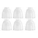 6-Pack White Linen Frosted Glass Shades, Bell Shaped Glass Shade Covers Ceiling Fan Lamp Replacements, Light Fixtures Lampshade for Chandelier Wall Sconces, 1.61" Fitter Size, 5" High x 4.7" Diameter