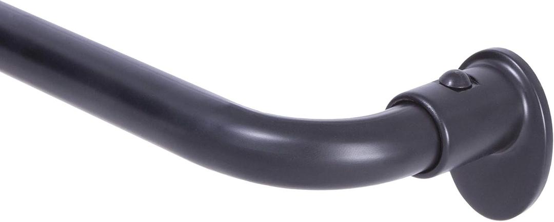 Lunar KL79230 Complete Blackout Room Darkening Wrap Around Curtain Rod, 28-48" Adjustable Length, Black Finish, 5/8" Diameter Steel Tube