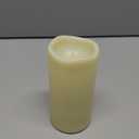 CANDLE CHOICE 3 Waterproof Outdoor Battery Operated Flameless LED Pillar Candle with Timer Flickering Plastic Resin Electric Decorative Light for Lantern Patio Garden Home Decor Party Wedding (3"x6" 3 Pack, Ivory)