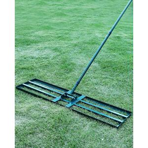 Lawn Leveling Rake,Stainless Steel Lawn Leveler with 45x10 Ground Plate, 78 Adjustable Long Handle, Heavy Duty Large Level Yard Tool for Grass, Golf Field, Level Soil or Dirt Ground Surfaces-Green