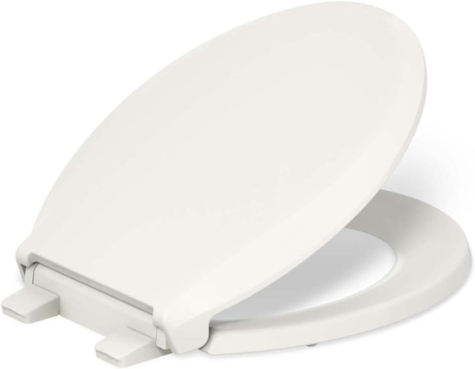 KOHLER 4639-RL-96 Cachet ReadyLatch Quiet-Close Round Toilet Seat, Soft Close Lid, Round Toilet Seat, Biscuit