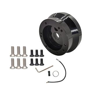 LicBund 5/6 Hole Steering Wheel Hub Adapter Compatible with GMC Chevy Pontiac Truck Pickup (Black)