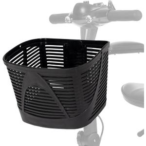 Vive Mobility Scooter Basket (12" x 8.5") - Accessory for 3 & 4-Wheel Scooters - Large Front Storage Attachment for Shopping with Carrying Handle for Travel - Easy to Assemble Replacement Part (Black)