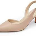 DREAM PAIRS Women's Kitten Heel Slingback Pointed Closed Toe Low Stiletto Heels Dress Bridal Elegant Wedding Pumps Shoes 8