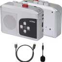 Portable Stereo Walkman Cassette Recorder Player, Converter Cassette to MP3 via USB Flash Drive, Built-in Clear Speakers and Earphone Jack, Support Microphone Recording to Tape