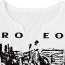 LovelyWholesale Sexy Crop Top for Women Graphic Tees V Neck Ribbed Tank Top (White)