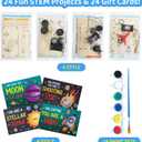 Valentines Day Gifts for Kids - 24 Pack DIY Science Craft Kits with Valentines Cards - STEM Projects Educational Toys for Boys Girls Age 6-12 Classroom Exchange School Activities Party Favors