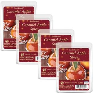 Scentsationals Wax Melts, Wax Cubes Strong Scent - Frost & Spice Collection Caramel Apple Spice - Long Lasting Scented for Warmer, 10oz (24-Cubes)