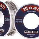 Noah Tin Lead Rosin Core Solder Wire for Soldering, Content 2.0% Solder flux Sn60-Pd40 (0.8mm, 100g)