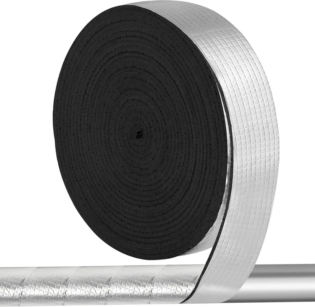 2IN x 33FT Outdoor Pipe Insulation Wrap, Pipe Insulation Foam Tape, Self-Adhesive Insulating Foam Tape for Winter Freeze Protection for Cold and Hot Water Pipes, Reduce Heat Loss
