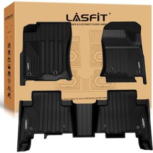 LASFIT Floor Mats for Toyota 4Runner 2013-2024 (Fit 7 Seats&5 Seats) & for Lexus GX460 2014-2023, All Weather TPE Custom Fit Floor Liner for 4 Runner 5th gen Front & Rear 2 Row Car Mats, Black