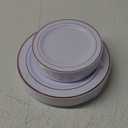 FLOWERCAT 60PCS Rose Gold Plastic Plates - Heavy Duty Rose Gold Plates Disposable for Christmas Party/Wedding- Include 30PCS 10.25inch Dinner Plates and 30PCS 7.5inch Dessert Plates