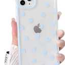 NITITOP Compatible with iPhone 11 Pro Max Case Cute Clear Blue Durable Love Heart Pattern for Girls Women Soft TPU Transparent Colourful Frame Full Camera Lens Shockproof Protective Cover - Blue