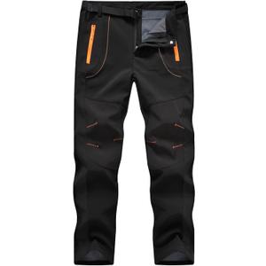 TBMPOY Men's Snow Ski Hiking Pants Waterproof Winter Fleece Lined Pants Camping Skiing Ice Fishing Pants with Belt (Medium, A1-thick Black)