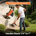 Precision Stand-Up Root & Weed Puller Light-Duty Steel Uproot Tool for Thin Saplings (1/4" to 1") & Garden Weeds Lightweight Standing Remover for Woody Stems, Invasive Saplings & Small Roots