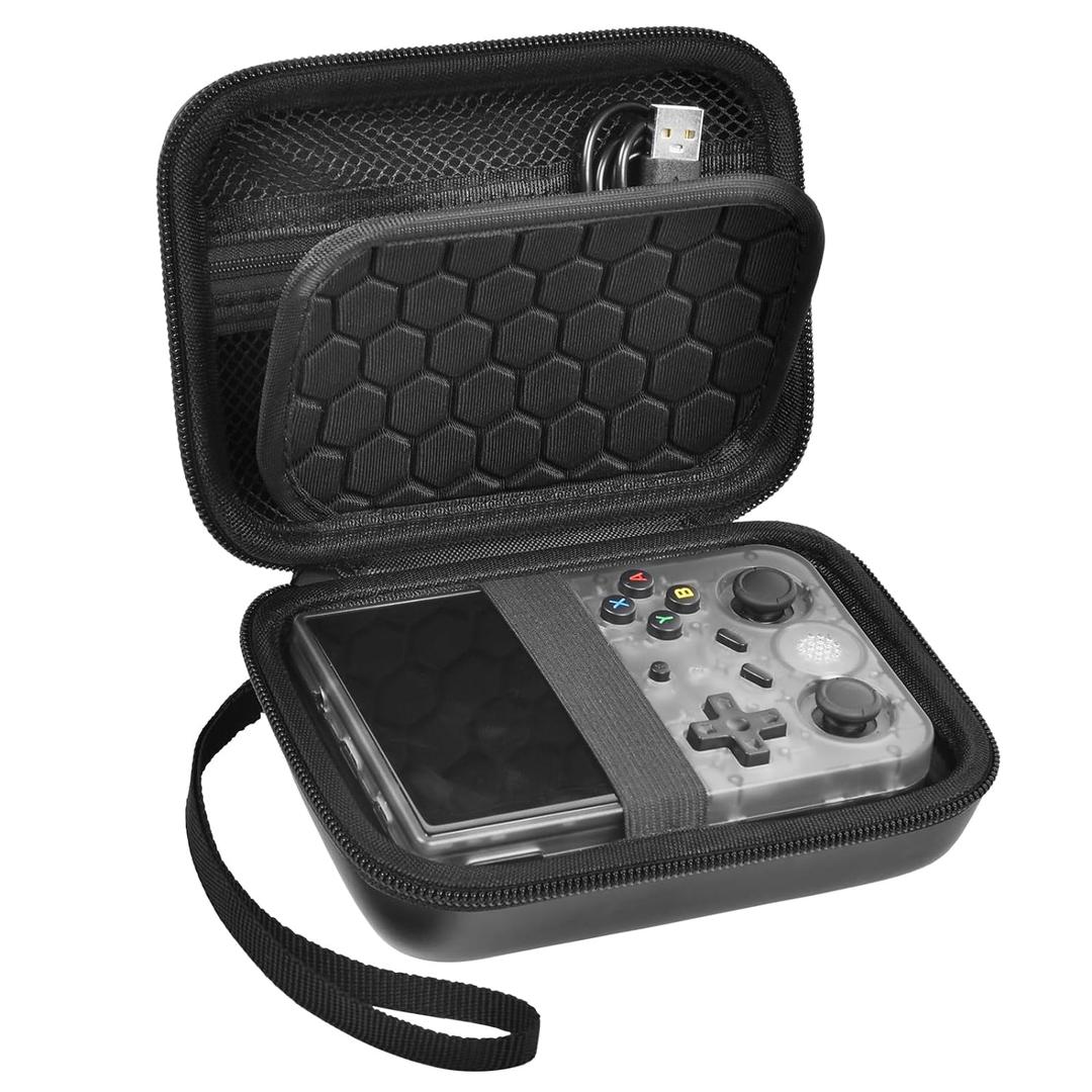 PAIYULE Travel Case Compatible with RG353V/ RG353VS/ R36S Retro Handheld Game Console, Handheld Emulator Storage Holder Organizer, Android Game Console Carrying Bag (Box Only)