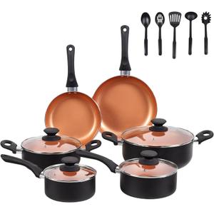 Ceramic Pots and Pans Set, 15PCS Nonstick Set Ceramic Cookware Set, Nonstick Pan Pots and Pans Set Non Stick Cookware set (With-Induction)