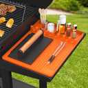 SARTNP Griddle Mat Grill Accessories for Blackstone, Griddle Accessories Silicone Spatula Mat with Drip Pad, for Outdoor Grill Kitchen Counter (Orange)