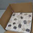 Diflart Natural Pebble Tile for Shower Floor, Brown and Beige Oval, 4 Sheets, Sliced Pebble Mosaic Backsplash for Kitchen Bathroom Floor and Wall Tile (11.7X11.7 Inch)