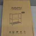 20 Gallon Aquarium Stand, Fish Tank Stand with Adjustable 3-Tier Storage Shelf, Heavy Duty Reptile Breeder Turtle Tank Terrarium Rack Table for Home Office, 24" L x 12" W x 32.2" H, Black